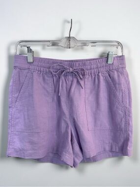 J. Crew Factory Women’s Drawstring Linen Blend Shorts Pockets Lavender Sz XS NWT